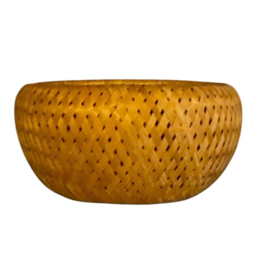 Bambu Double Wall Woven Basket Planter Boho Coastal Grandmother Home 9”